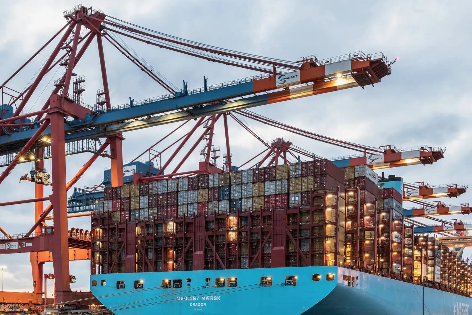 Container ship in port