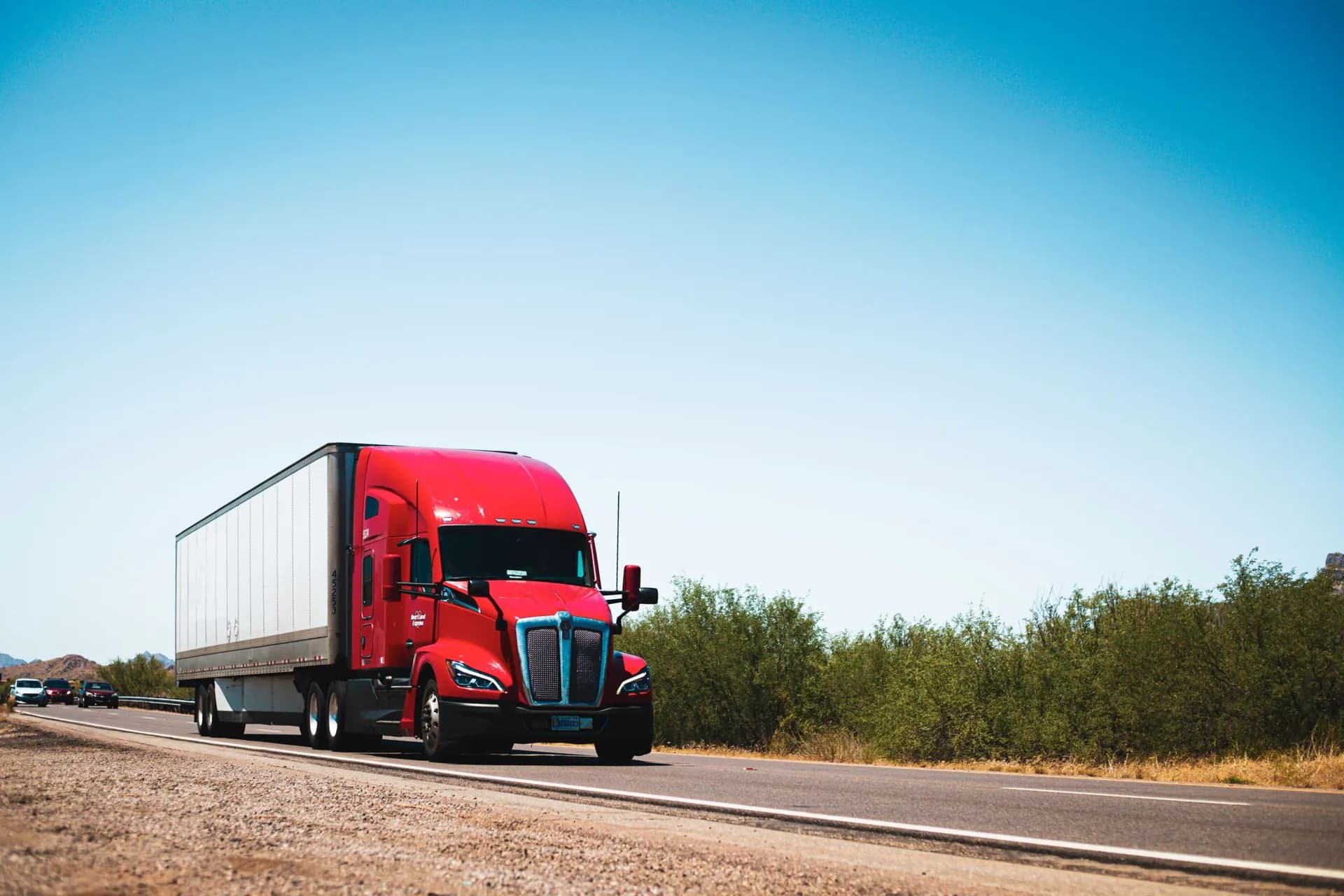 Semi-truck on the highway